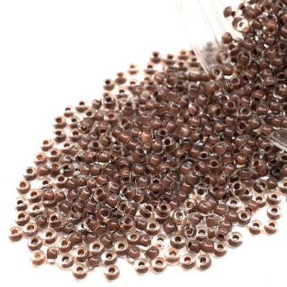 10/0 08A19 Preciosa Czech Glass Seed Beads Rocailles 2.3mm. Terra Intensiv Lined - Brown.