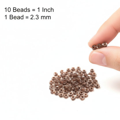 10/0 08A19 Preciosa Czech Glass Seed Beads Rocailles 2.3mm. Terra Intensiv Lined - Brown.