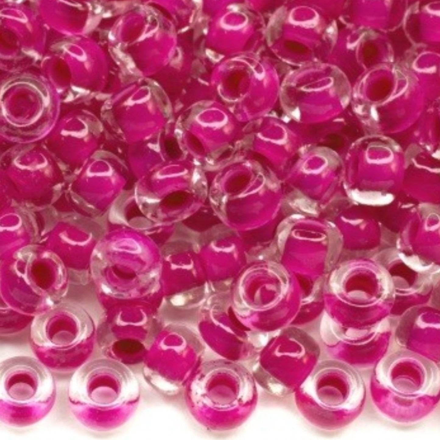 6/0 08A26 Preciosa Çek Camı Kum Boncuğu Rocaille Boncuk 4.1mm. Kristal terra yoğun pembe astar.