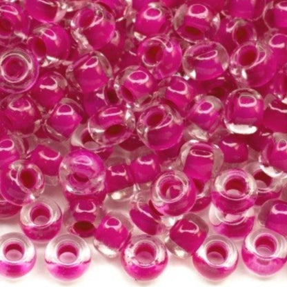 6/0 08A26 Preciosa Çek Camı Kum Boncuğu Rocaille Boncuk 4.1mm. Kristal terra yoğun pembe astar.