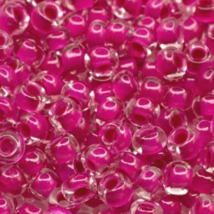 6/0 08A26 Preciosa Çek Camı Kum Boncuğu Rocaille Boncuk 4.1mm. Kristal terra yoğun pembe astar.