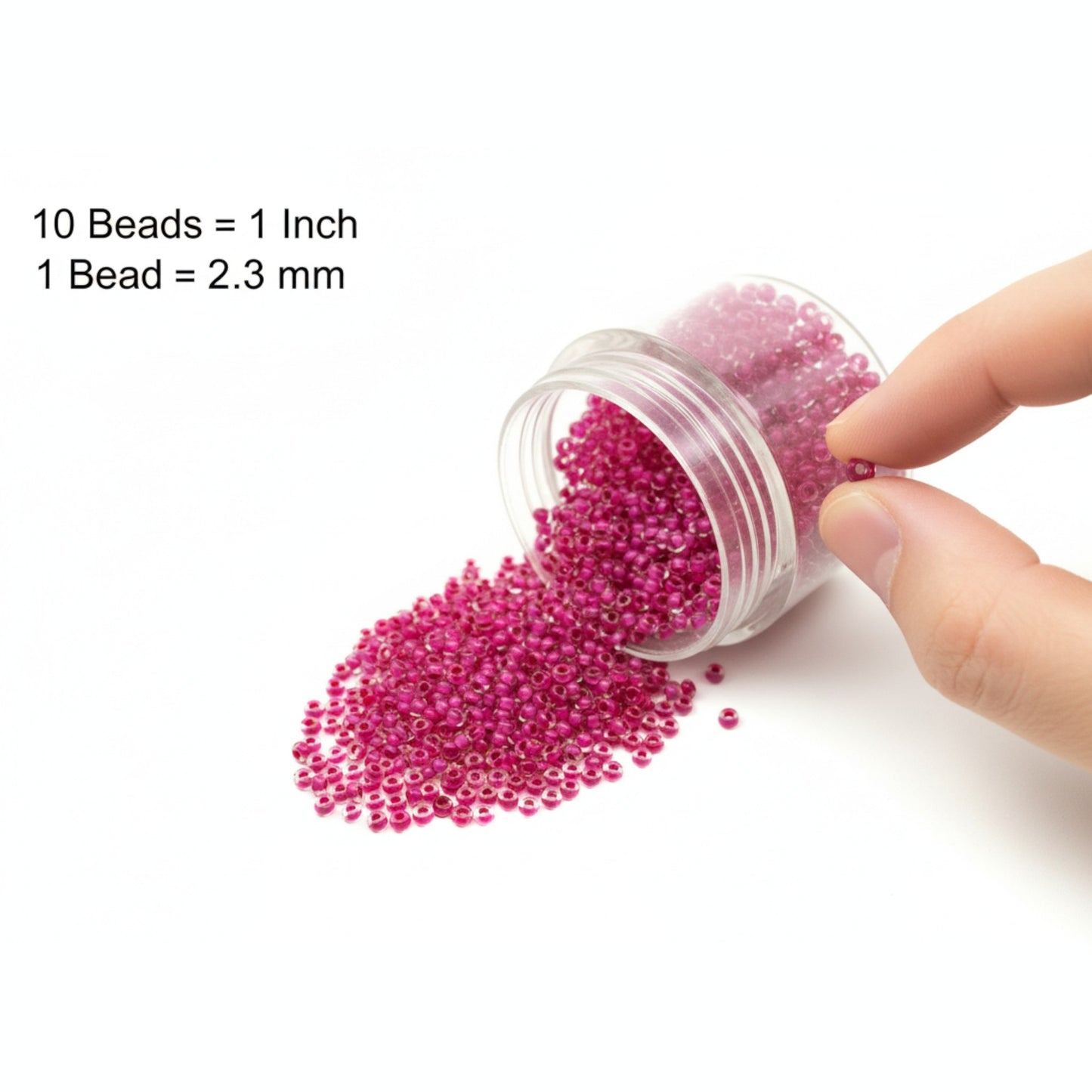 10/0 08A26 Preciosa Czech Glass Seed Beads Rocailles 2.3mm. Terra Intensiv Lined - Pink.