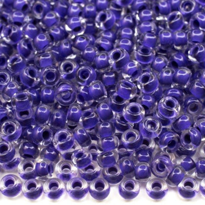 10/0 08A28 Preciosa Czech Glass Seed Beads Rocailles 2.3mm. Terra Intensiv Lined - Purple.