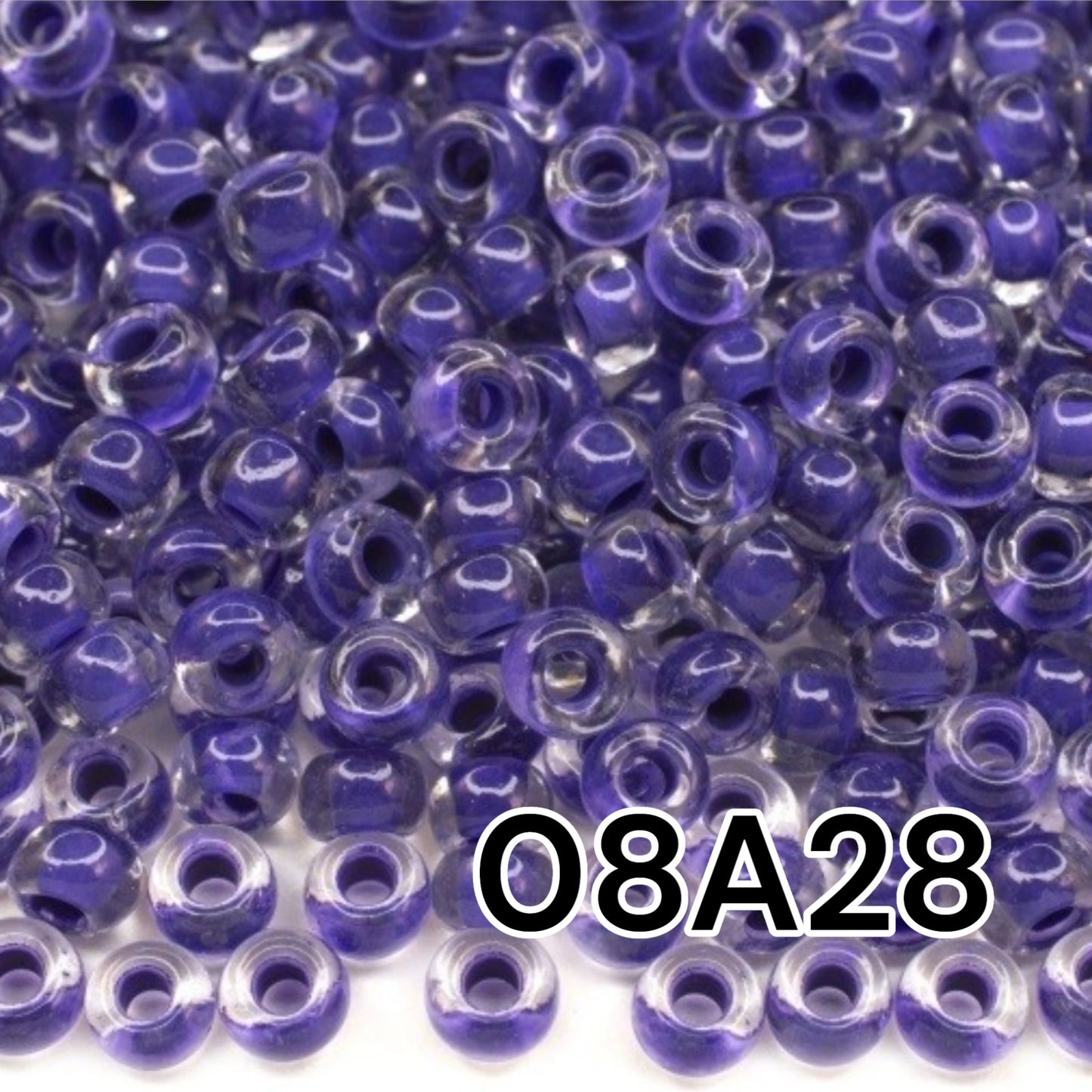 6/0 08A28 Preciosa Czech Glass Mărgele Rocaille 4.1mm. Crystal terra intensive violet lining.