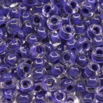 6/0 08A28 Preciosa Czech Glass Mărgele Rocaille 4.1mm. Crystal terra intensive violet lining.