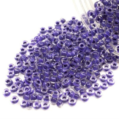 6/0 08A28 Preciosa Czech Glass Mărgele Rocaille 4.1mm. Crystal terra intensive violet lining.