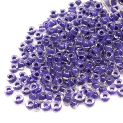 6/0 08A28 Preciosa Czech Glass Mărgele Rocaille 4.1mm. Crystal terra intensive violet lining.