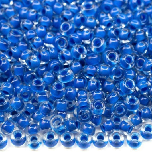 10/0 08A38 Preciosa Czech Glass Seed Beads Rocailles 2.3mm. Terra Intensiv Lined - Blue.