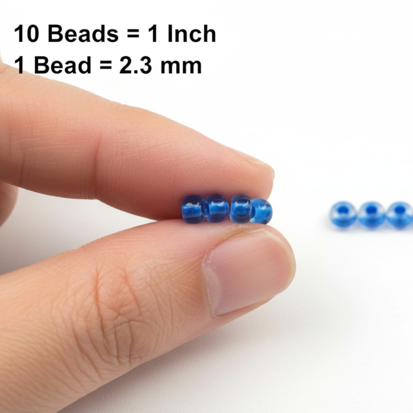 10/0 08A38 Perles de Verre Tchèques Preciosa de Rocaille 2.3mm. Terra Intensiv Lined - Bleu.