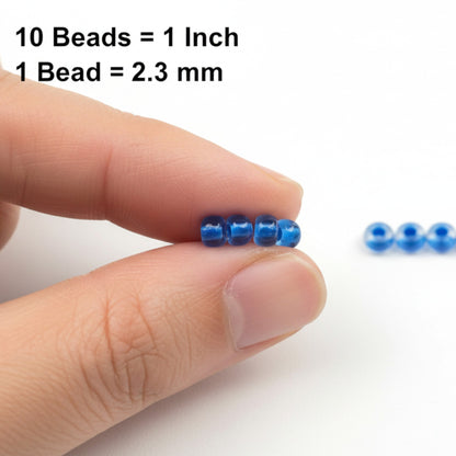 10/0 08A38 Perles de Verre Tchèques Preciosa de Rocaille 2.3mm. Terra Intensiv Lined - Bleu.