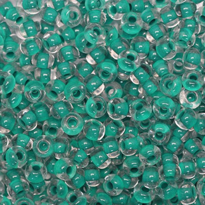 6/0 08A58 Preciosa Чехия Стеклянный Бисер Рокайль 4.1mm. Кристалл terra интенсивная темно-зеленая подложка.