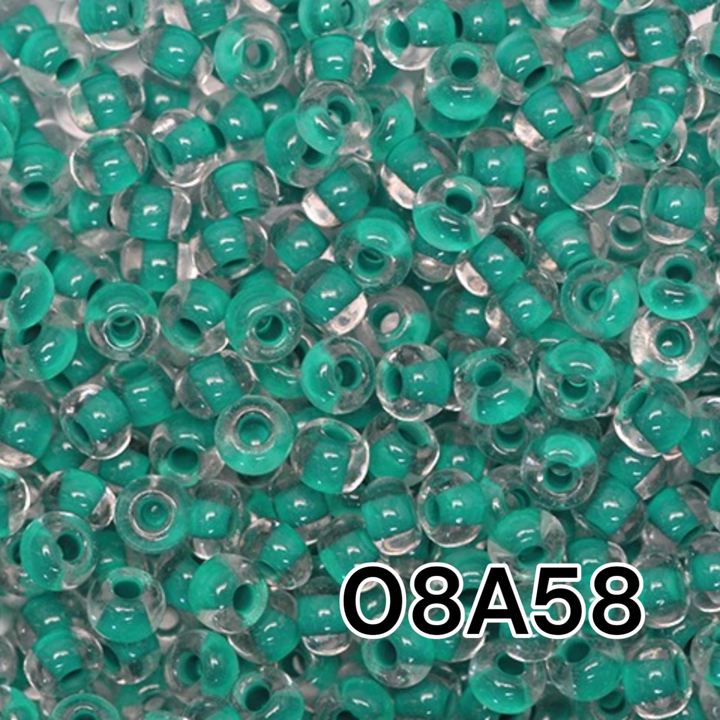 6/0 08A58 Preciosa Чехия Стеклянный Бисер Рокайль 4.1mm. Кристалл terra интенсивная темно-зеленая подложка.