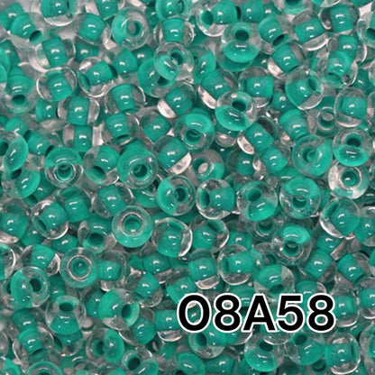 6/0 08A58 Preciosa Чехия Стеклянный Бисер Рокайль 4.1mm. Кристалл terra интенсивная темно-зеленая подложка.