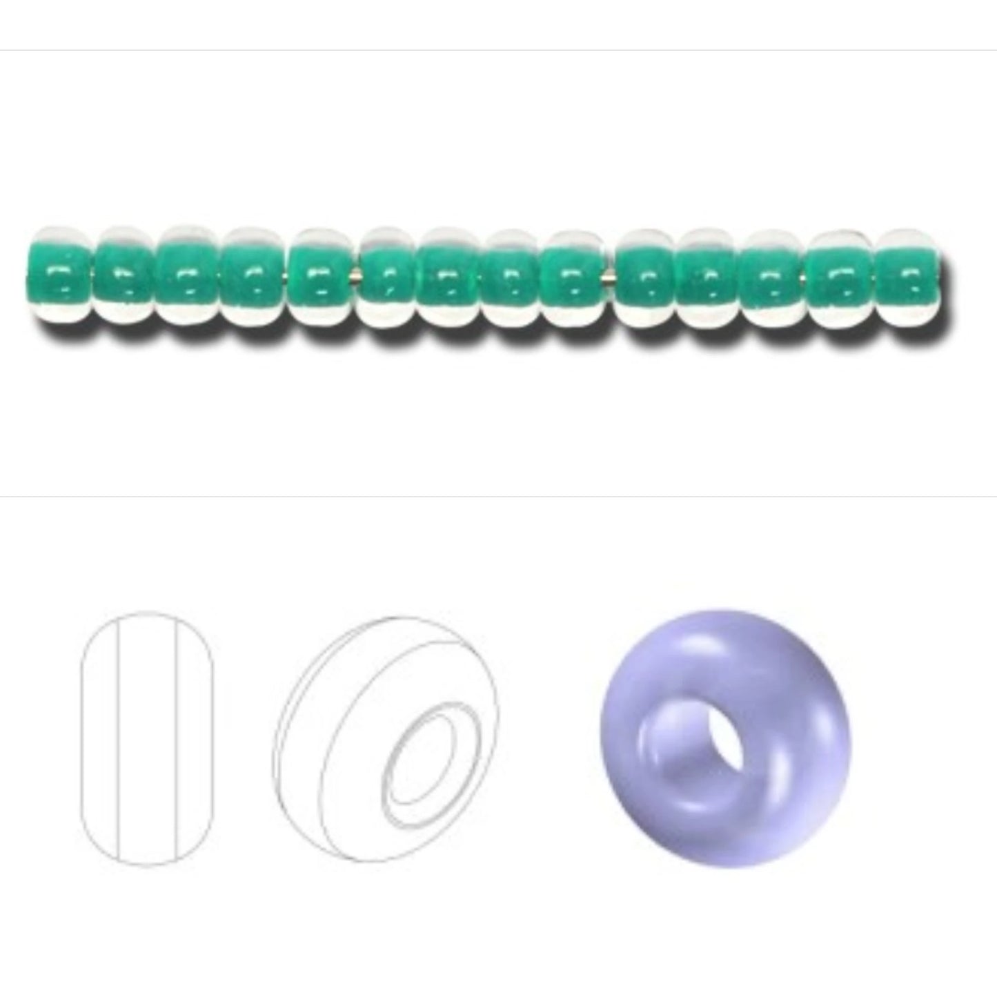 6/0 08A58 Preciosa Чехия Стеклянный Бисер Рокайль 4.1mm. Кристалл terra интенсивная темно-зеленая подложка.