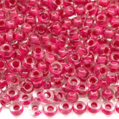 6/0 08A77 Preciosa Tsjekkiske glass små perler Rocailleperler 4.1mm. Krystall terra intensiv rosa fôr.
