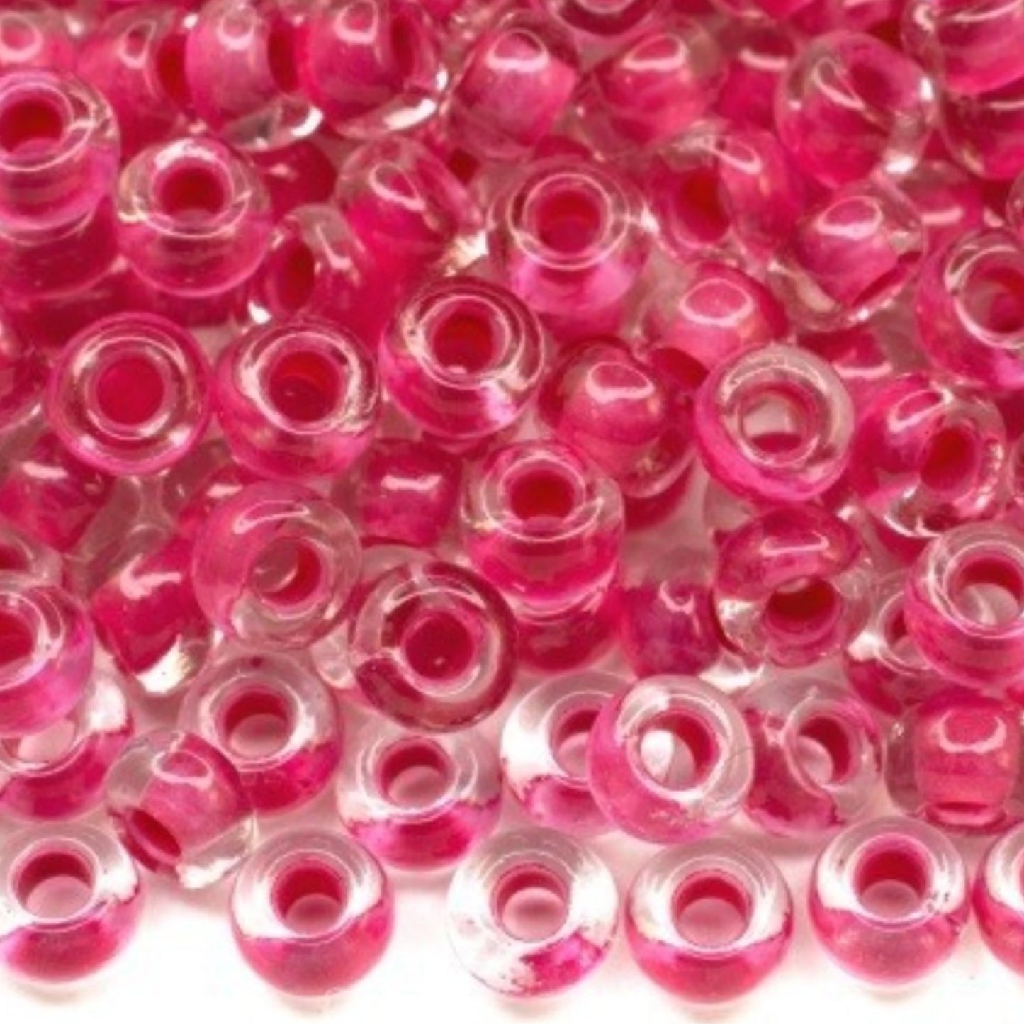 6/0 08A77 Preciosa Tsjekkiske glass små perler Rocailleperler 4.1mm. Krystall terra intensiv rosa fôr.