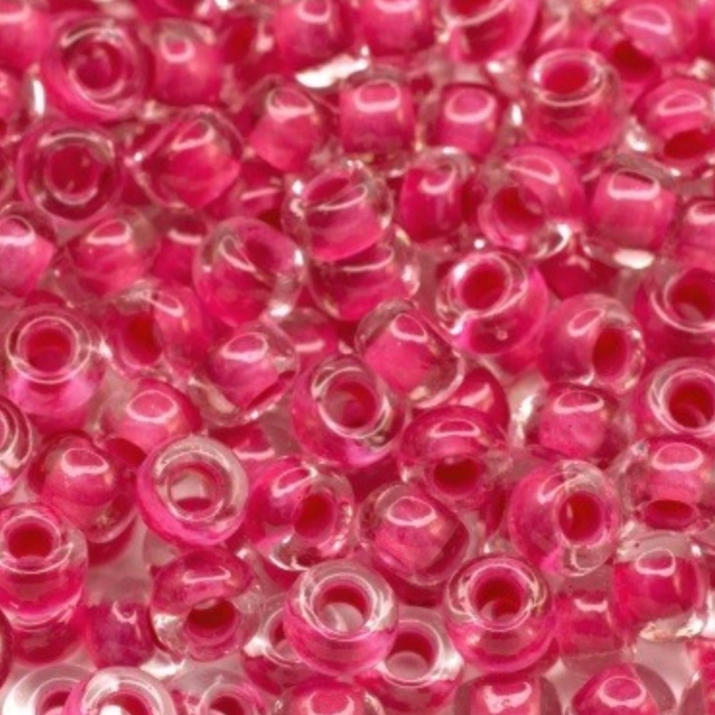 6/0 08A77 Preciosa Tsjekkiske glass små perler Rocailleperler 4.1mm. Krystall terra intensiv rosa fôr.