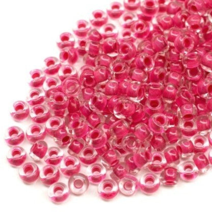 6/0 08A77 Preciosa Tsjekkiske glass små perler Rocailleperler 4.1mm. Krystall terra intensiv rosa fôr.