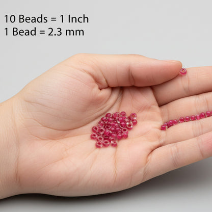 10/0 08A77 Preciosa Czech Glass Seed Beads Rocailles 2.3mm. Terra Intensiv Lined - Pink.