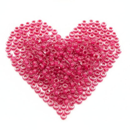 10/0 08A77 Preciosa Czech Glass Seed Beads Rocailles 2.3mm. Terra Intensiv Lined - Pink.