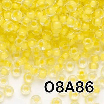 6/0 08A86 Preciosa Czech Glass Koraliki Rocailles 4.1mm. Kryształowe terra intensywne żółte wykończenie.