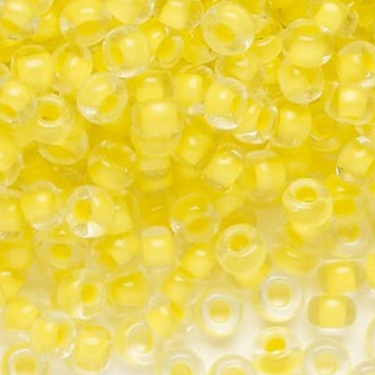 6/0 08A86 Preciosa Czech Glass Koraliki Rocailles 4.1mm. Kryształowe terra intensywne żółte wykończenie.