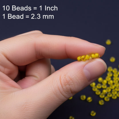 10/0 08A86 Preciosa Czech Glass Perline Rocaille 2.3mm. Terra Intensiv Lined - Giallo.