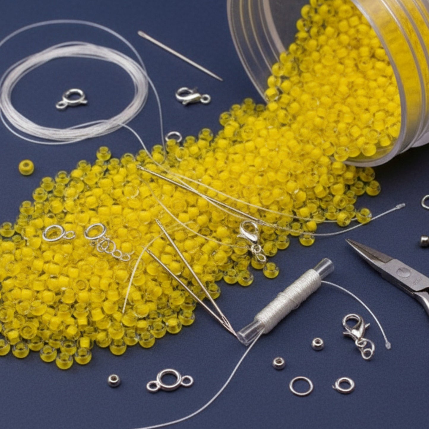 10/0 08A86 Preciosa Czech Glass Perline Rocaille 2.3mm. Terra Intensiv Lined - Giallo.