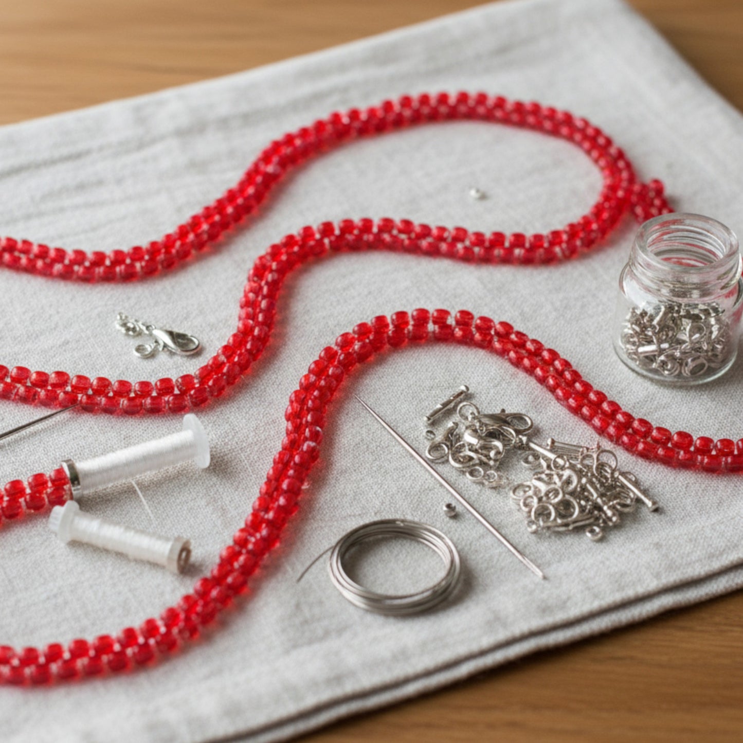 10/0 08A98 Preciosa Czech Glass Seed Beads Rocailles 2.3mm. Terra Intensiv Lined - Red.