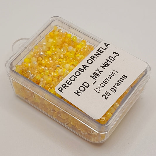 Yellow Mixed seed beads PRECIOSA ORNELA Rocailles 10/0. - VadymShop