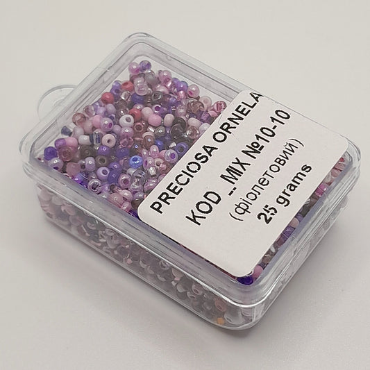 Violet Mixed seed beads PRECIOSA ORNELA Rocailles 10/0. - VadymShop