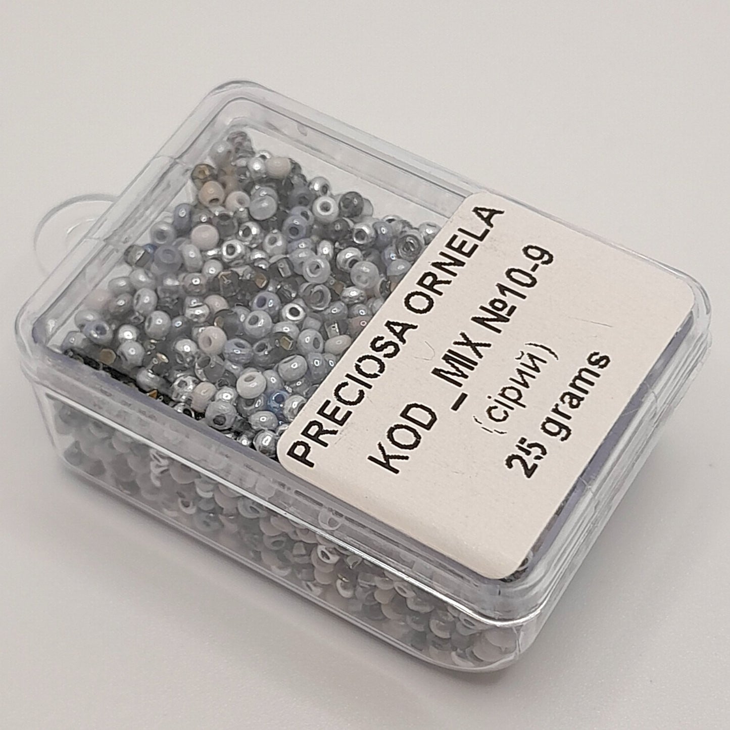 Grey Mixed seed beads PRECIOSA ORNELA Rocailles 10/0. - VadymShop