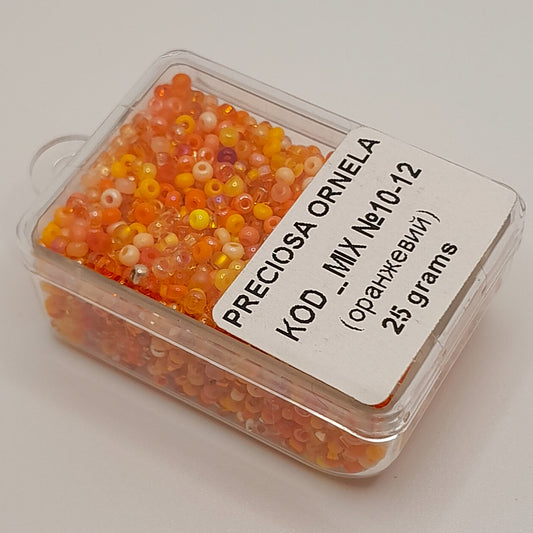 Orange Mixed seed beads PRECIOSA ORNELA Rocailles 10/0. - VadymShop