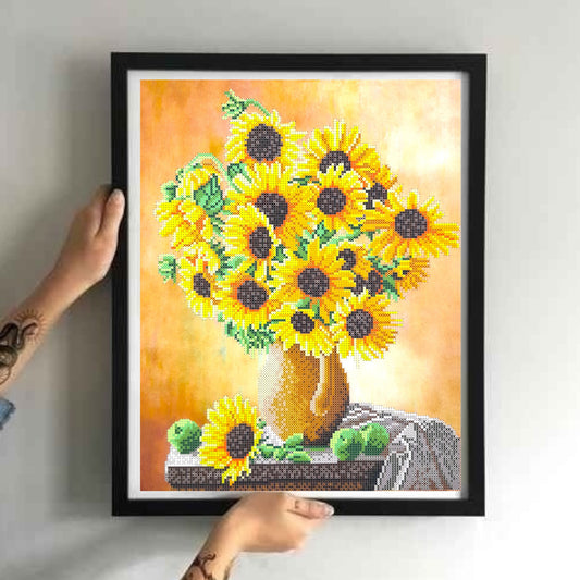 DIY Bead embroidery kit "Sunflowers". Size: 11.4-14.6in (23-37сm) - VadymShop