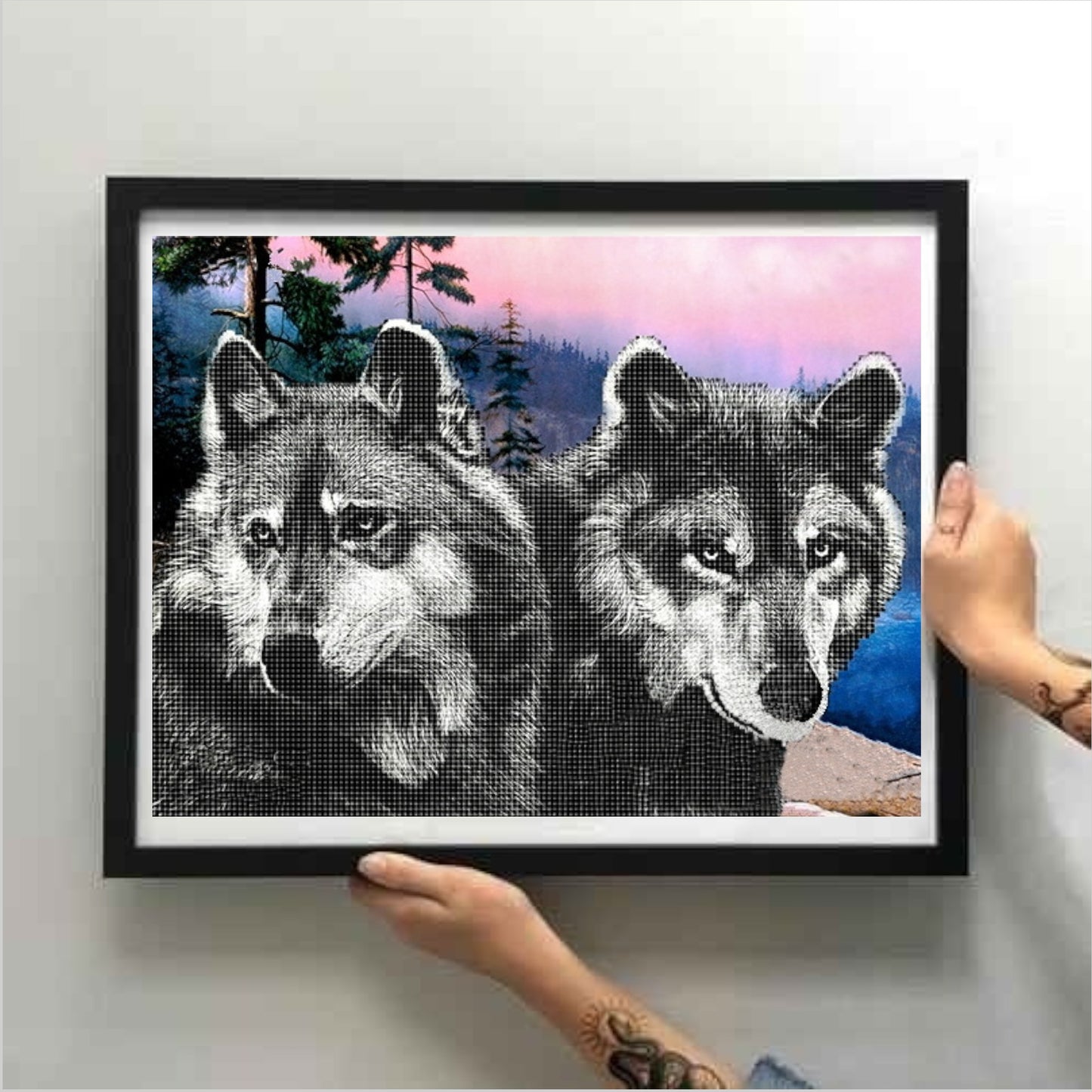DIY Bead embroidery kit "Wolves". Size: 15.7-11.8" (40-30cm) - VadymShop