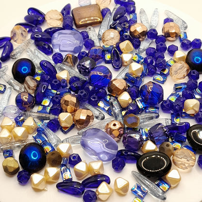 PRECIOSA czech beads "Blue Galaxy" for making bracelets, necklaces, earrings and other jewelry. - VadymShop