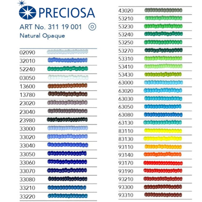 6/0 83110 Preciosa Czech Glass Perler Rocailles 4.1mm. Gul Opaque Natural.