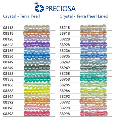 10/0 08386 Preciosa Seed Beads. Crystal - Terra Pearl.