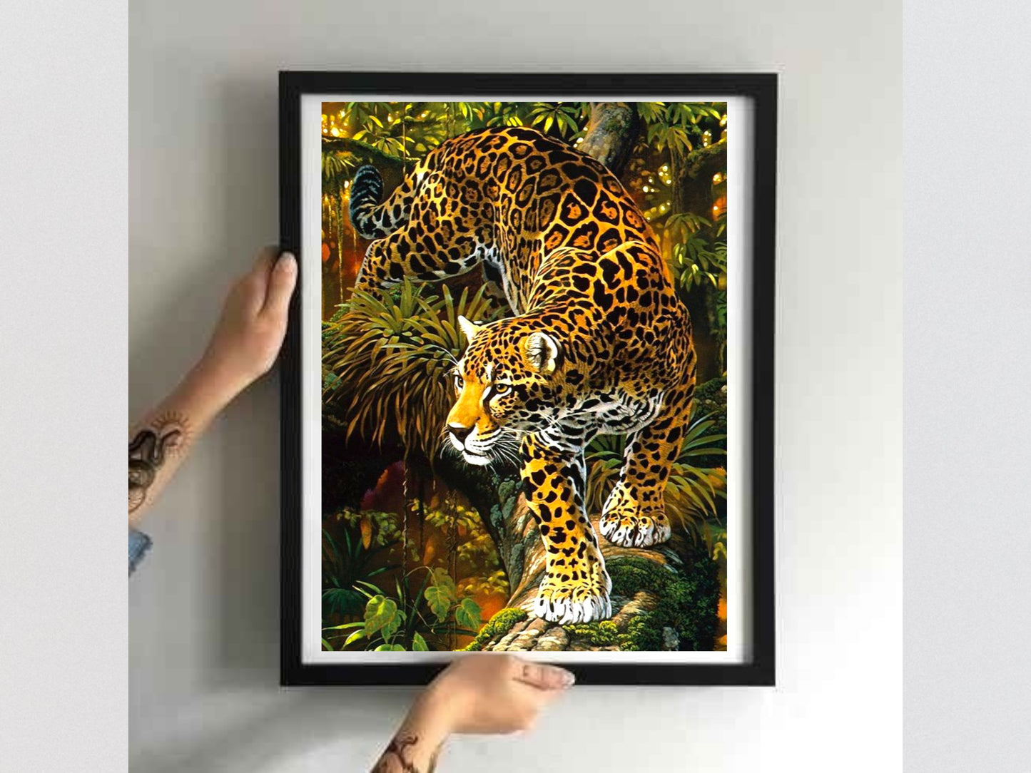 DIY Bead embroidery kit "Predator Tigers". Size: 11.8-18.5" (30-47cm) - VadymShop