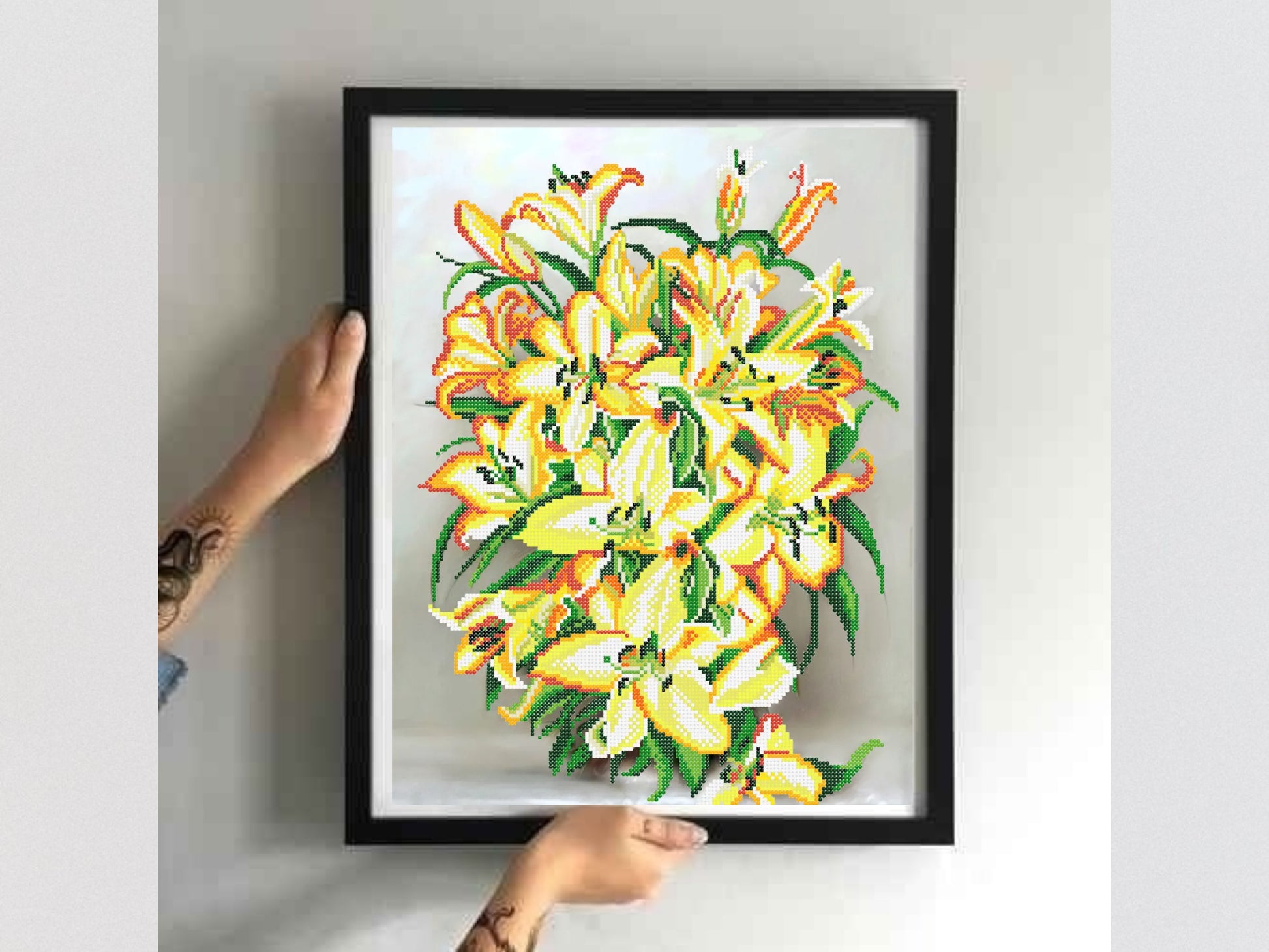 DIY Bead embroidery kit  "Yellow lilies". - VadymShop