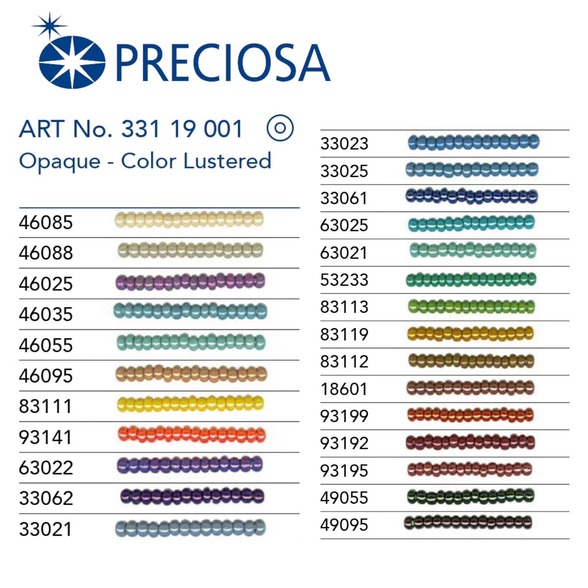18601 Czech Seed Beads Preciosa Rocailes Opaque - Color Lustered - VadymShop