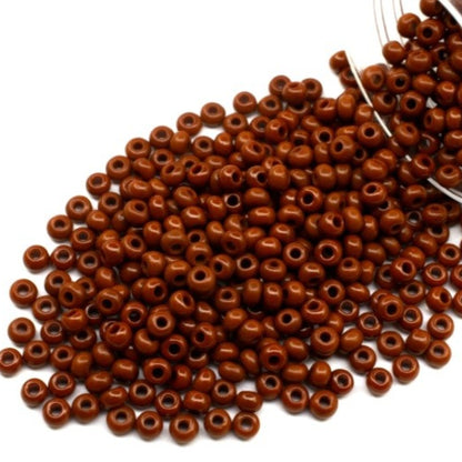 10/0 13600 Preciosa Seed Beads. Opaque brown.