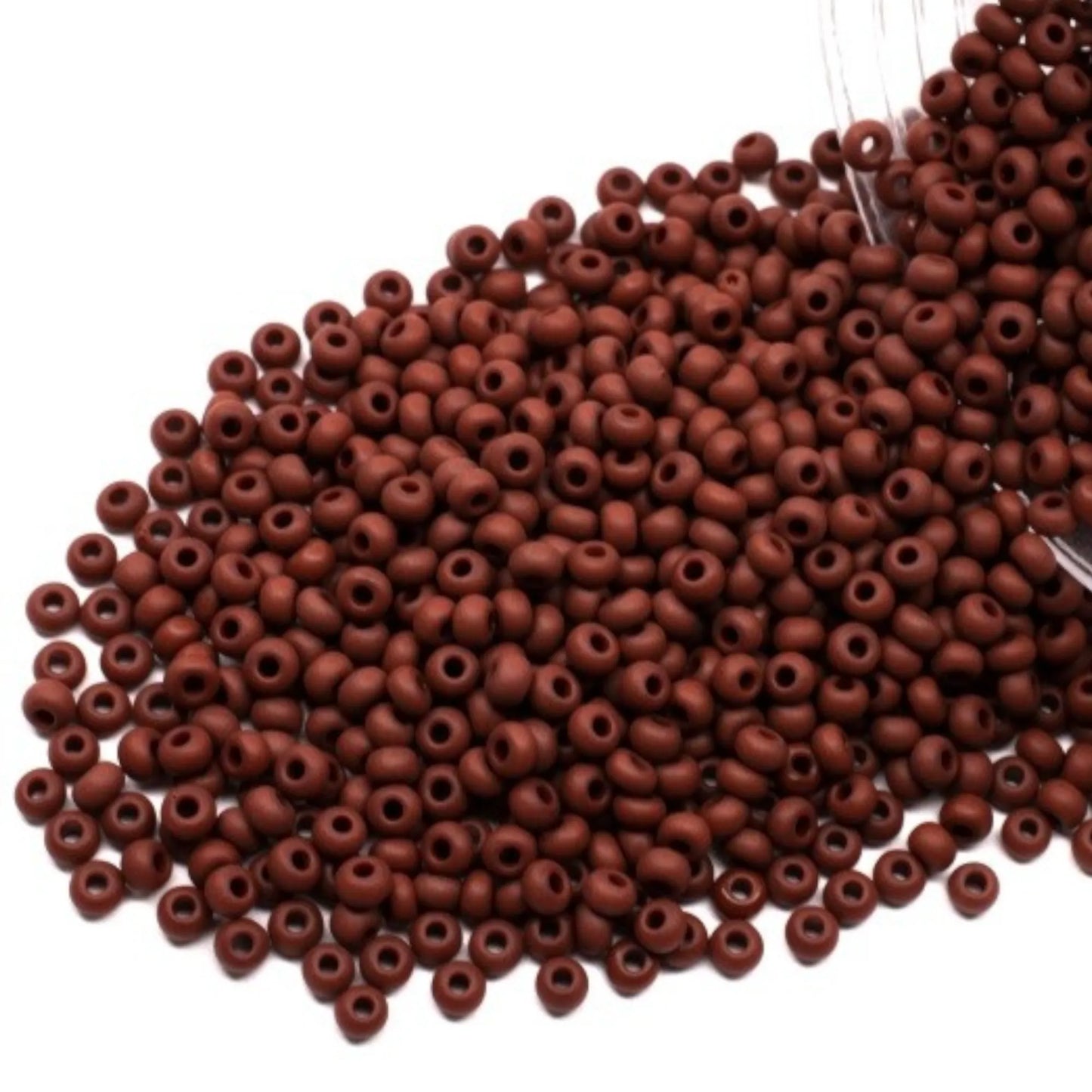 10/0 13600matte Preciosa Seed Beads. Opaque brown. - VadymShop