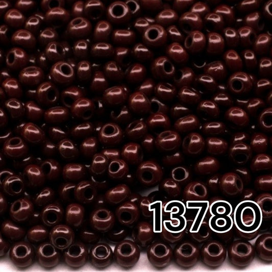 10/0 13780 Preciosa Seed Beads. Opaque brown.