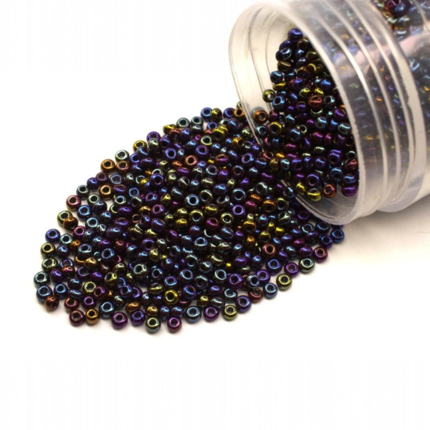 10/0 14780 Preciosa Czech Glass Seed Beads Rocailles 2.3mm. Opaque rainbow brown "tango".