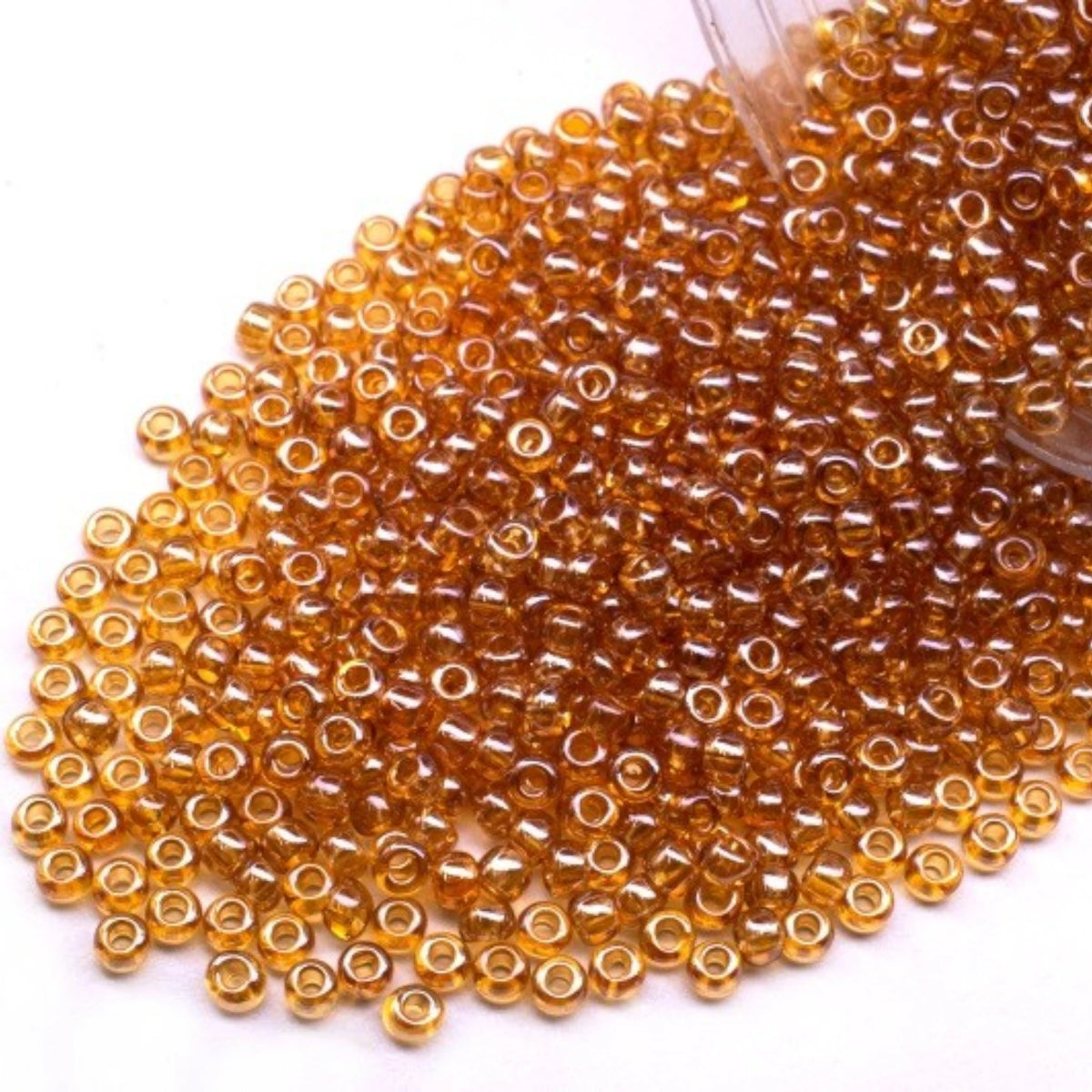 10/0 16050 Preciosa tjekkiske glasperler Perler Rocailles 2.3mm. Topas transparent Sfinx.