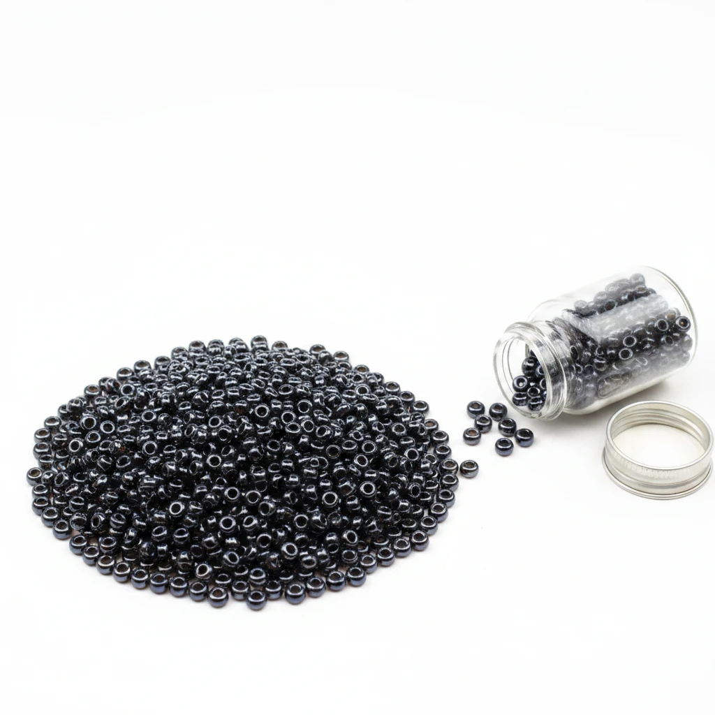 10/0 16140 Preciosa Czech Glass Seed Beads Rocailles 2.3mm. Dark Topaz Transparent Sfinx.