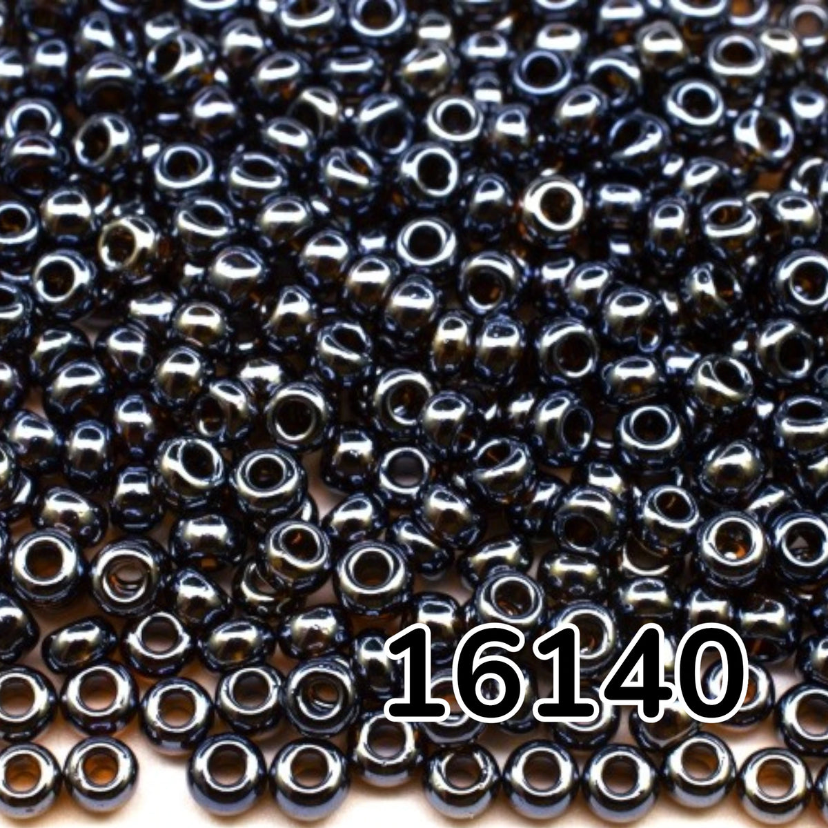 10/0 16140 Preciosa Czech Glass Seed Beads Rocailles 2.3mm. Dark Topaz Transparent Sfinx.