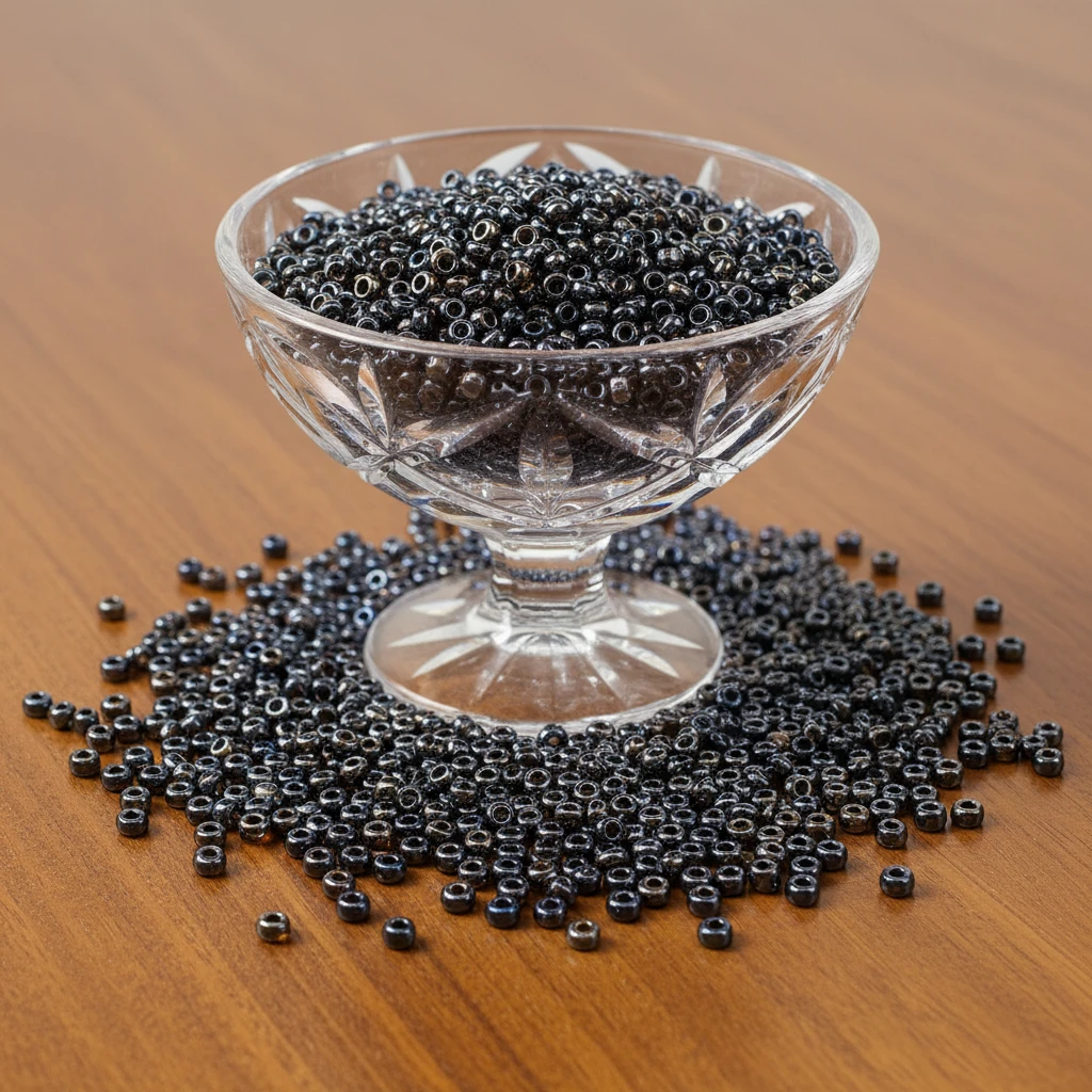 10/0 16140 Preciosa Czech Glass Seed Beads Rocailles 2.3mm. Dark Topaz Transparent Sfinx.