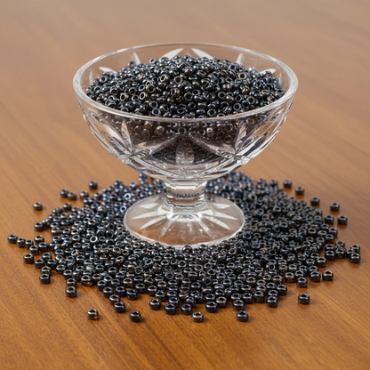 10/0 16140 Preciosa Czech Glass Seed Beads Rocailles 2.3mm. Dark Topaz Transparent Sfinx.